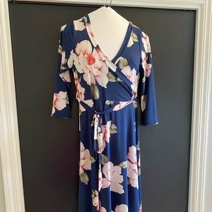 Long Blue Floral Dress